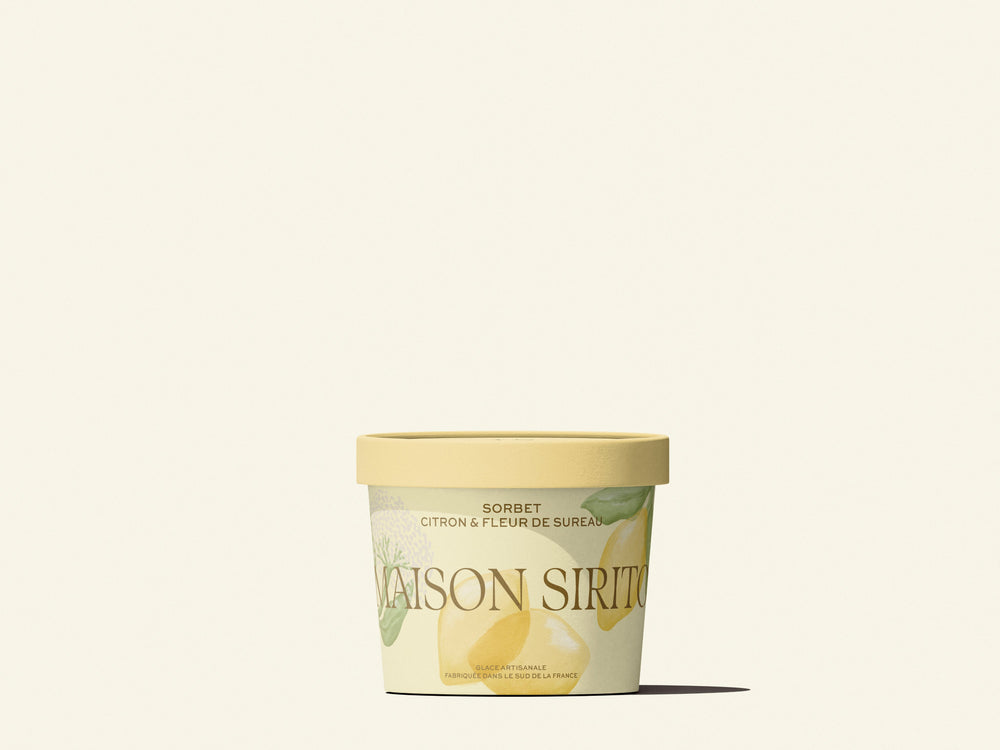 Sorbet plein fruit citron fleur de sureau